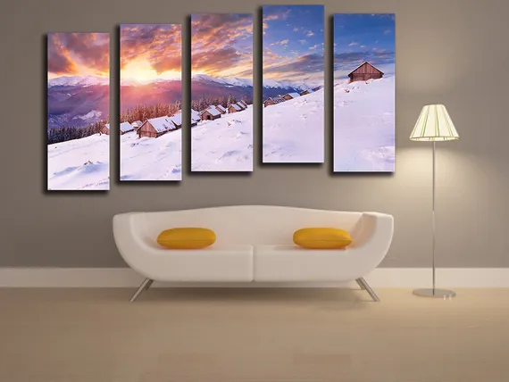 Модульная картина "Зима в горах"