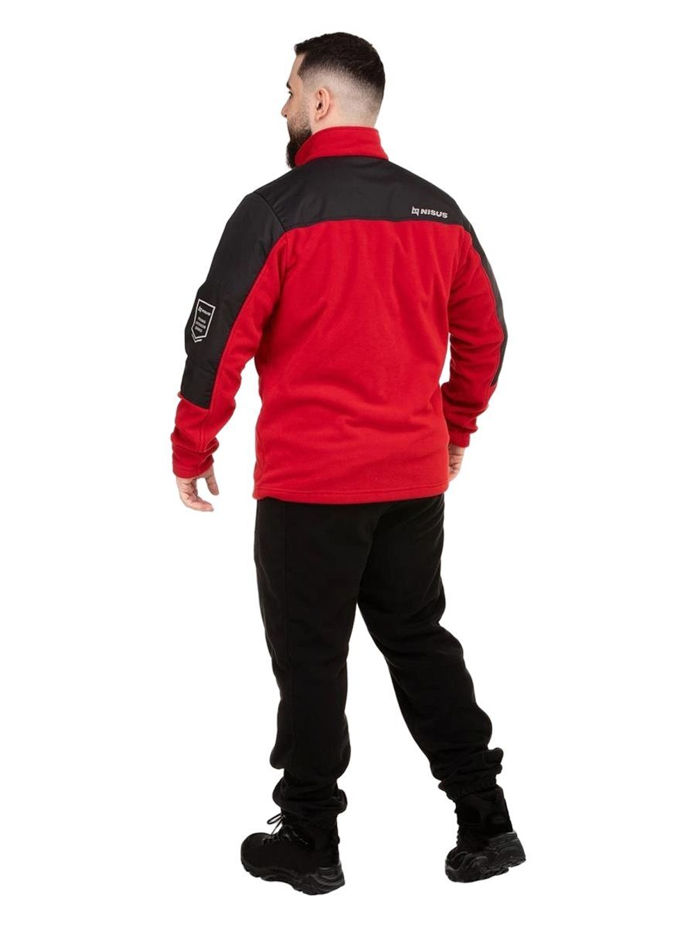 Костюм флисовый Nisus Argut с мембранными вставками, красно-черный, 56-58/182-188