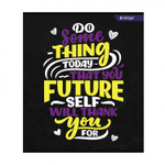 Тетрадь 36л., А5, клетка, Alingar "Never give up", скрепка, мелованный картон (стандарт) , блок офсет, 4 дизайна в пленке т/у