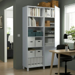 Книжный шкаф с дверцей - IKEA BESTA, 120x42x202 см, белый, БЕСТА ИКЕА