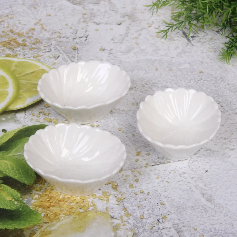 Набор соусников «White magic» 3шт «Цветок» круглый