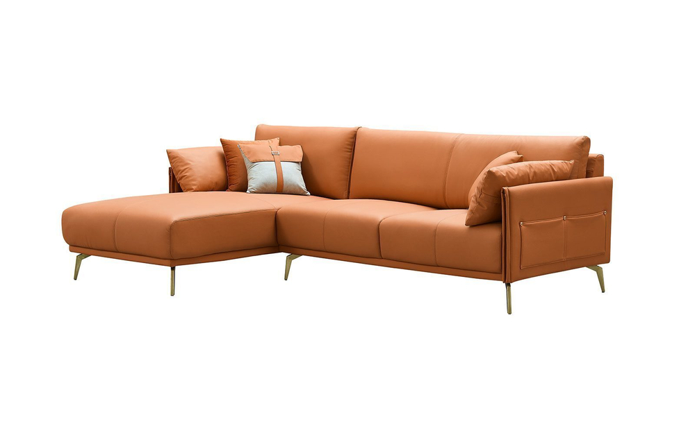 Диван CALIFORNIA NAPPA SF002 угловой (3-х местный левый угол) коричневый 6606