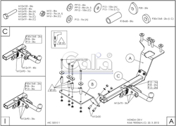 Оцинкованный фаркоп на Honda CR-V 2002-2007 (без электрики), Galia H050C