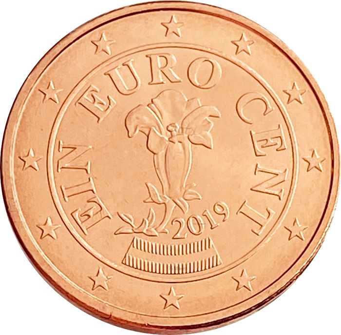 1 евроцент 2019 Австрия (1 euro cent)