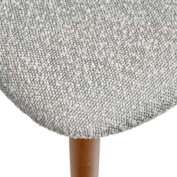 Стул Mod, светло-серое букле, каркас из массива бука в цвете орех