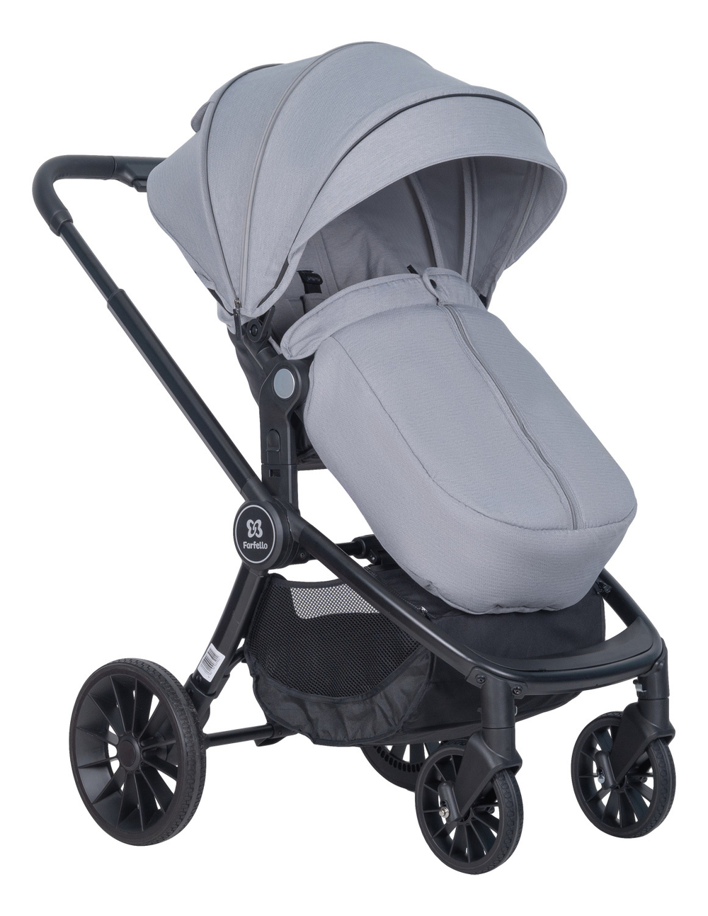 Коляска модульная 2в1 Baby shell (BBS-19 Light grey/Светло серый/черная рама)