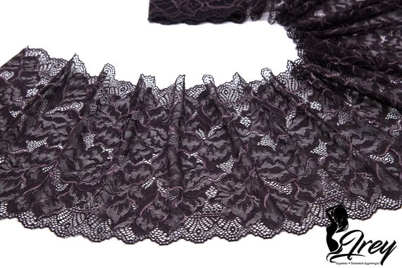 03-266 Кружево эластичное 23 см, шоколад/перец