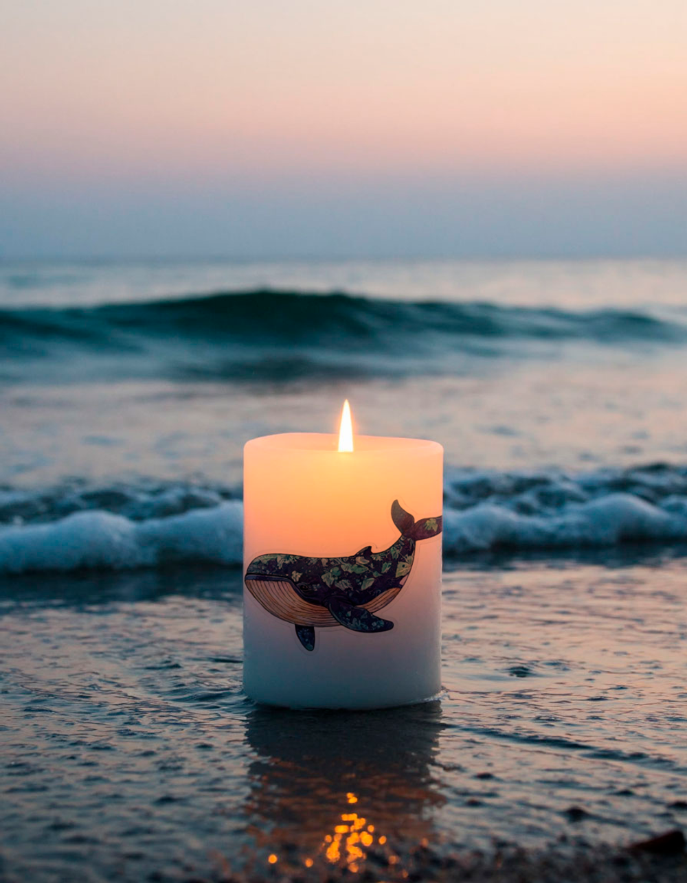 Трансфер переводной - декаль для свечей и гипса киты 006 А5