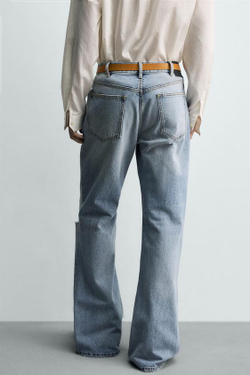 ZARA ДЖИНСЫ FLARE FIT С РАЗРЕЗАМИ, ГОЛУБОЙ