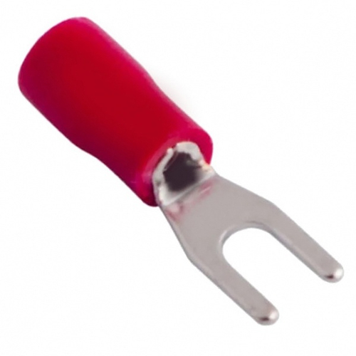 Наконечник вилочный изолированный d4.3мм 0.5-1.5мм (НВи 1.5-4/НВи 1,25-4) красный Rexant 08-0112