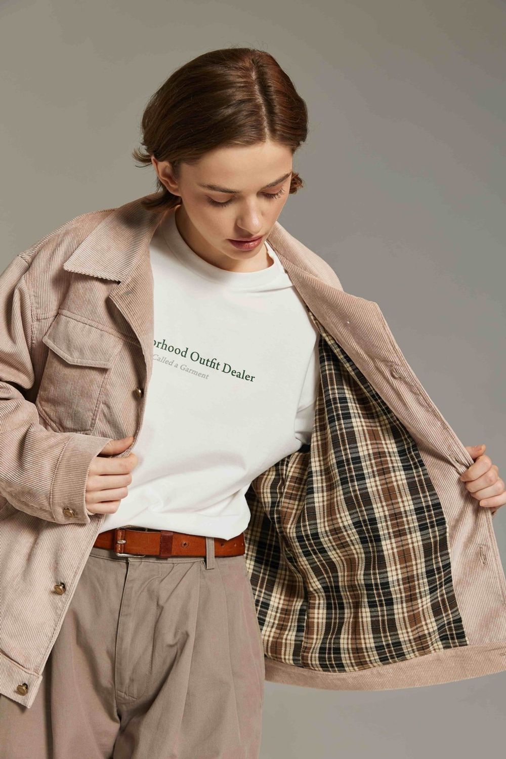 Куртка Called a Garment Corduroy work Светло-бежевая