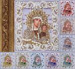 Принт-ЖС5 Ткань с нанесенной авторской схемой Богородица Казанская (Жемчужная серия) +инструкция