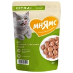 Влажный корм для стерилизованных кошек Мнямс на каждый день кусочки в соусе с кроликом 85г 24 шт