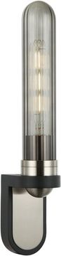 Светильник настенный 1*Е27 2200/11/01W никель/чёрный/дымчатый Sevage Stilfort