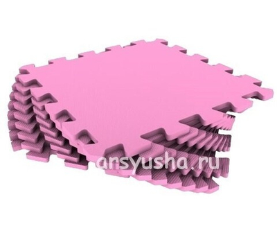 Коврик-пазл Экополимеры (9 плит 33x33x0,9см, ~1кв.м./уп) Розовый