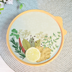 Миска 1,55л с крышкой, с декором "Wave", светло-серый