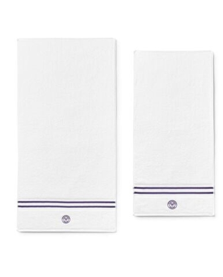 Теннисное полотенце Wimbledon Baseline Towel Set - white/purple