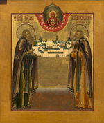 Икона святые Зосима и Савватий Соловецкие на дереве на левкасе мастерская Иконный Дом