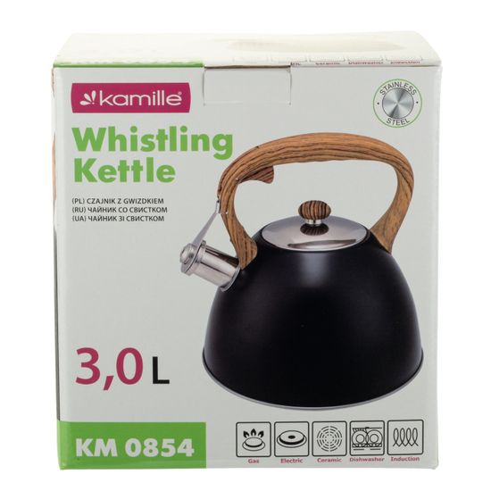Чайник 3 л. из нержавеющей стали со свистком Kamille KM 0854