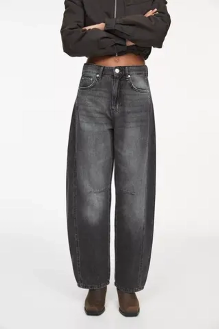 PULL&BEAR ДЖИНСЫ BALLOON, СЕРЫЙ