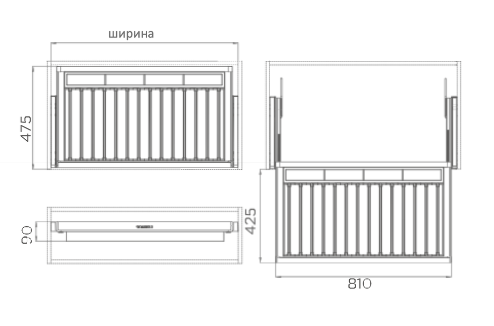 Вешалка для брюк СЕРИЯ B (Морская волна)