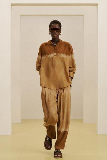 ZARA БРЮКИ СО СРЕДНЕЙ ПОСАДКОЙ С ЗАЩИПАМИ И ПРИНТОМ, ПЕСОЧНЫЙ МЕЛАНЖ