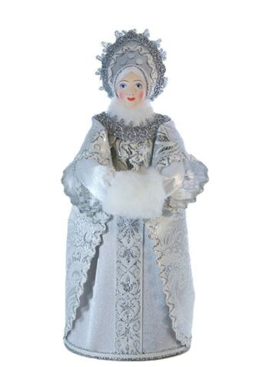 Фарфоровая кукла коллекционная Снегурочка с муфтой. Новогодняя игрушка под ёлку ручной работы