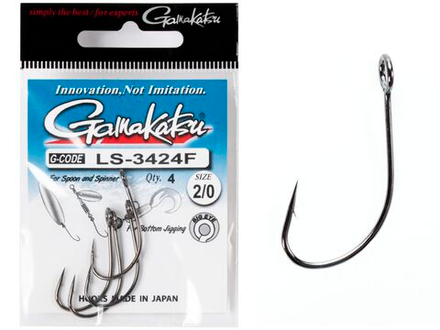 Крючки Gamakatsu LS-3424F NEW LABEL HOOKS BLACK разм. 2/0 4шт.