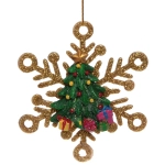 Украшение подвесное «Ёлочка в снежинке «11x1,5x11 см (арт.75632)