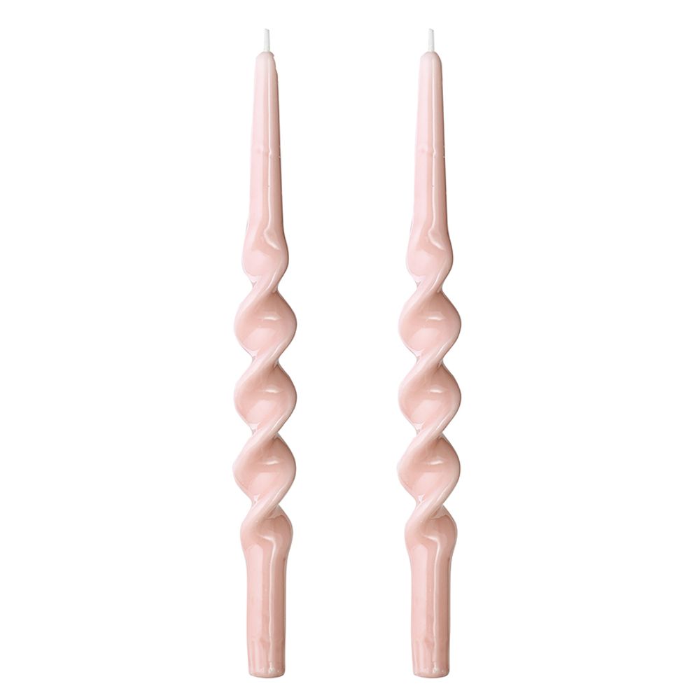 Набор из двух свечей цвета пыльной розы из коллекции Essential, 35 см