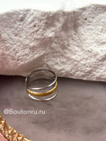Тройное кольцо с золотом и серебром