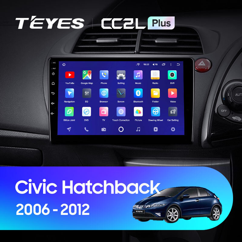 Teyes CC2L Plus 9" для Honda Civic Hatchback 2006-2012  (прав)