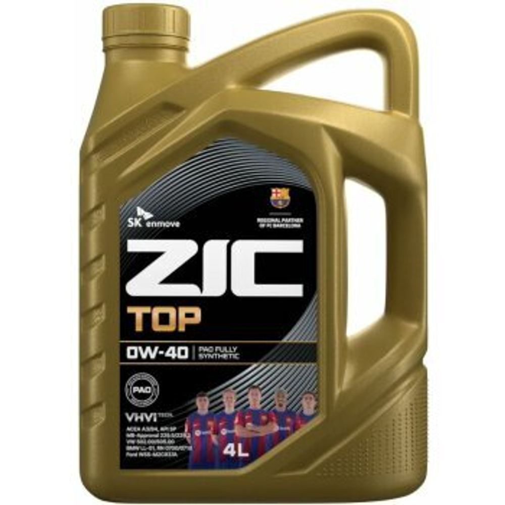 Масло моторное ZIC TOP 0w40 SP ACEA А3/B4 4л