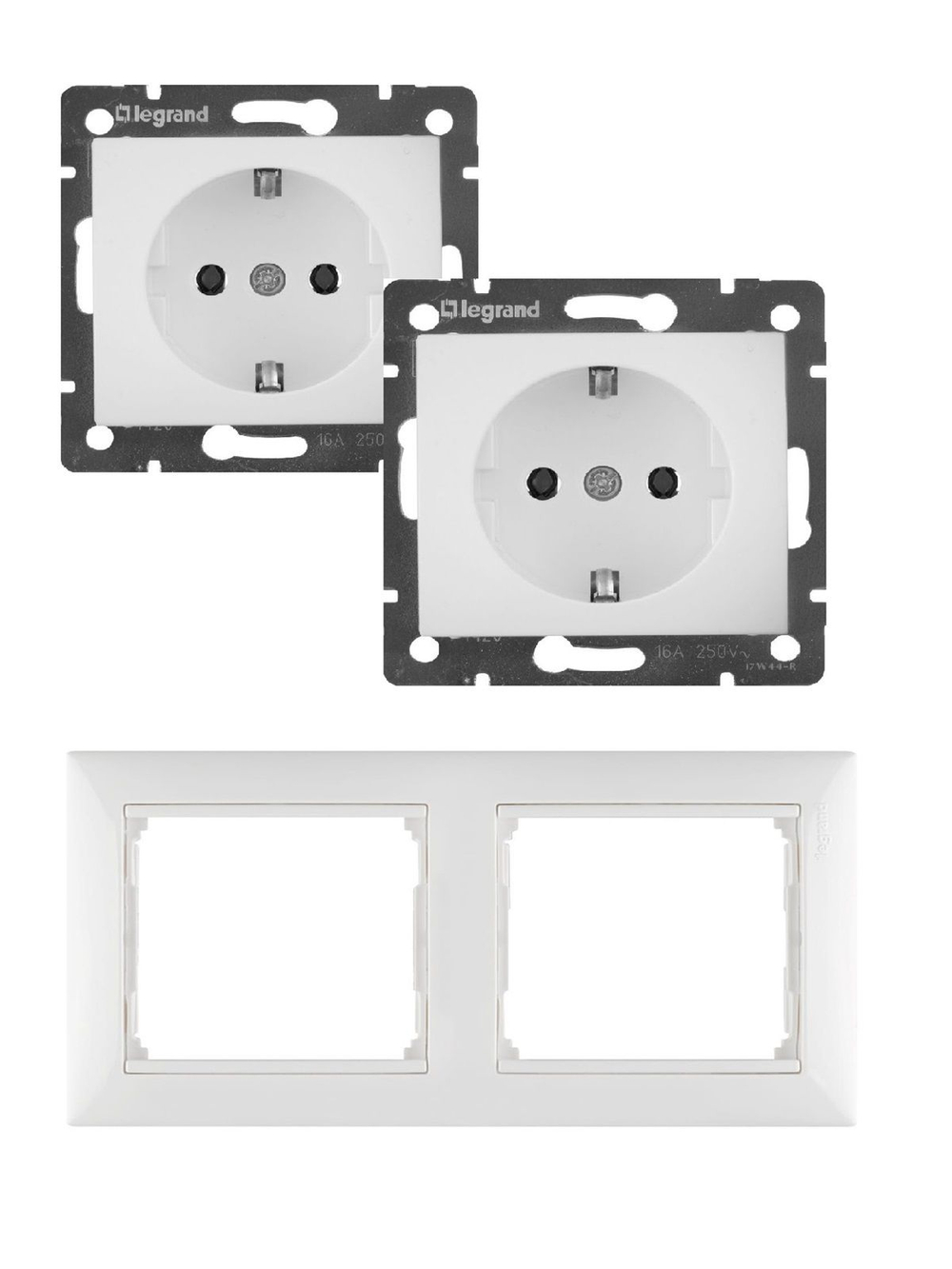 Legrand розетка 4420 с рамкой 2 белая
