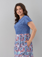 Платье П-026/джинса-надписибирюзовые