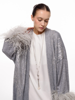 Колье "Round Shine Brush Pearl" Silver