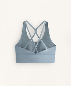 Oysho Спортивный бюстгальтер с бретелями на спине, серо-голубой