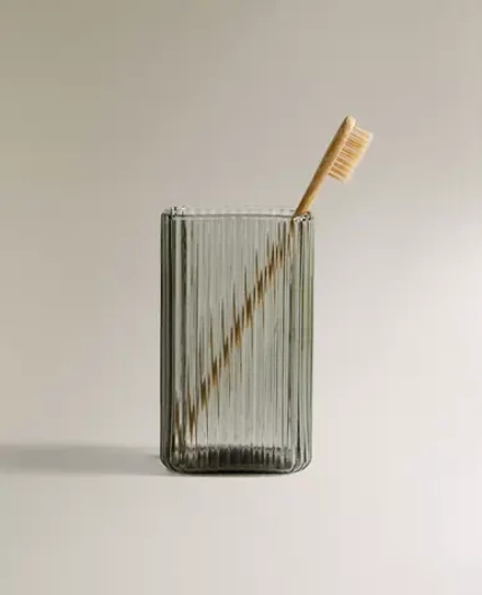 ZARA HOME СТАКАН ДЛЯ ЗУБНЫХ ЩЕТОК ИЗ ТЕРМОСТОЙКОГО СТЕКЛА, СЕРЫЙ