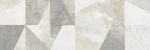 Настенная плитка Alma Ceramica TWU3090LAN17R Land 30x90 белая / серая матовая под камень / геометрия