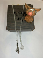 Кулон. Подвеска  трансформер "Галстук-узел" в серебряном цвете