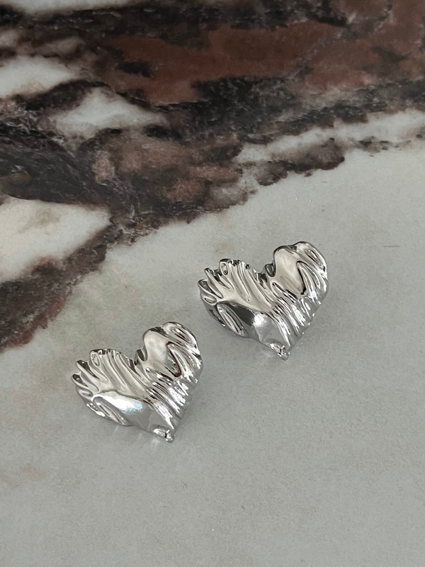 Серьги сердца фактурные