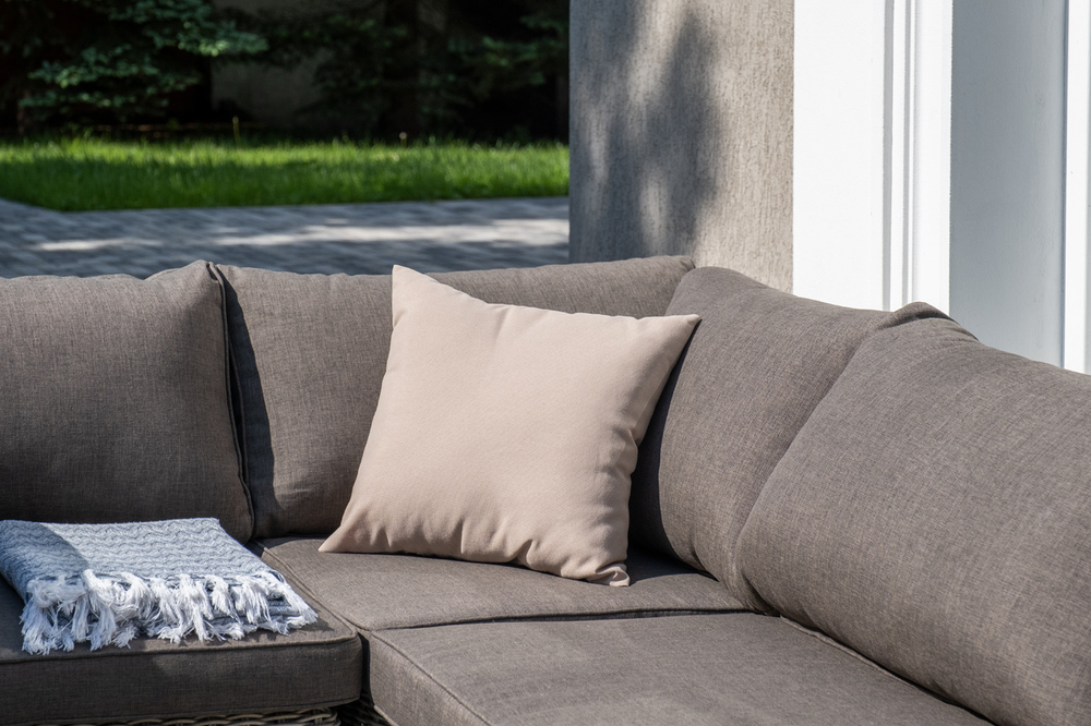 "Лунго" трансформирующаяся лаунж-зона из искусственного ротанга, цвет бежевый