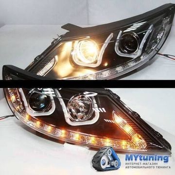 Передние фары Kia Sportage R angel eyes U type