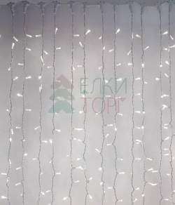 Светодиодный занавес с колпачком 2*3 м., 600 белых LED ламп, каучуковый белый провод, IP65, Beauty Led (LL602-8-2W)
