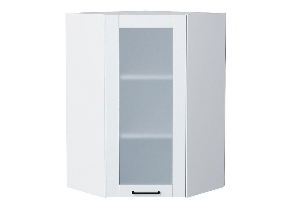 Шкаф верхний угловой остекленный Флэт Плюс