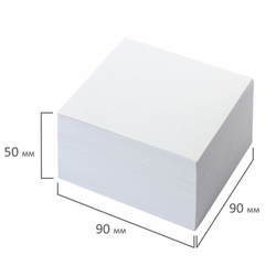 Блок для записей BRAUBERG проклеенный, куб 9х9х5 см, белый, белизна 95-98%, 129195