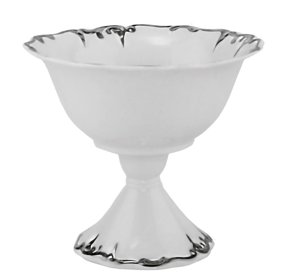 Lenardi 666-393 Фруктовница 22см на ножке ARGENTO в под.уп.(х4)Фарфор