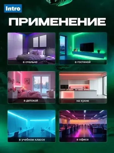 Светодиодная лента RGB 24 В ЭРА 5050Kit умная с пультом и блоком питания, 30 м, 21 Вт