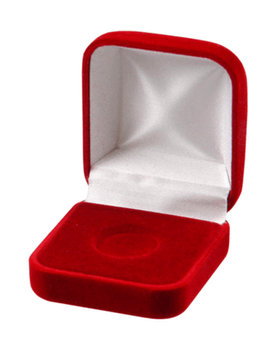 Футляр флокированный, прямоугольный, 54х57х34 мм