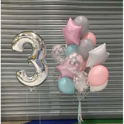 Композиция из шаров на 3 года на День Рождения Девочке